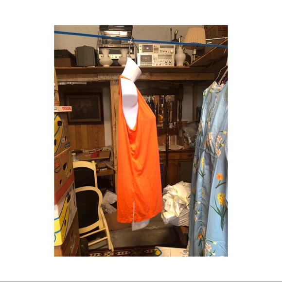 Orange Tanktop with White Design - Picture 4 of 5